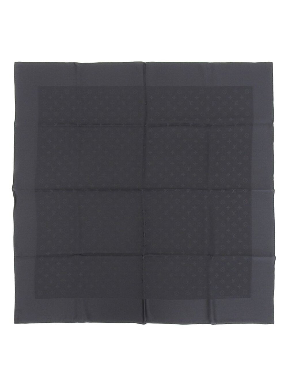 Louis Vuitton Carre Monaco Monogram Silk 100% Scarf Black